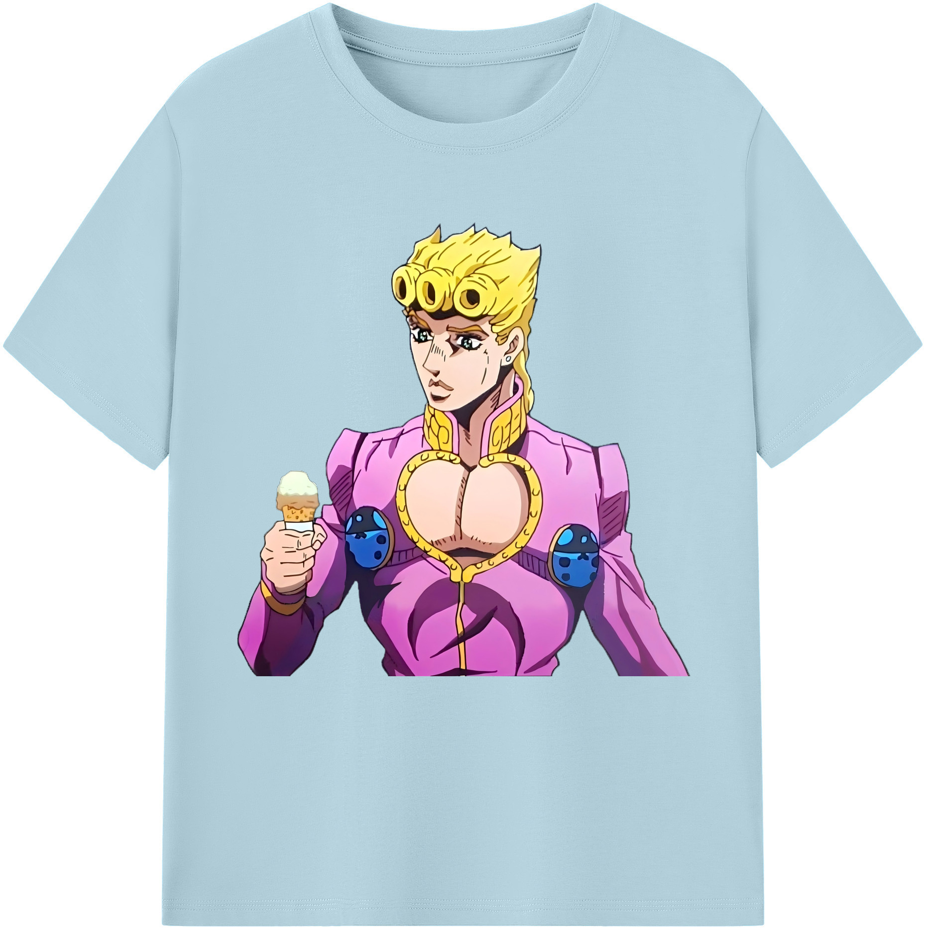 （画像用） ジョジョの奇妙な冒険 ジョルノ?ジョバァーナ JoJo's Bizarre Adventure Giorno Giovanna 綿100％半袖Tシャツ（フロントプリント）